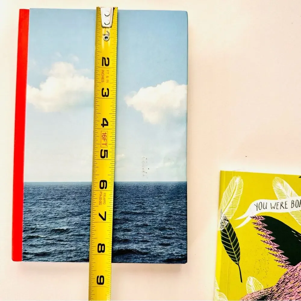 2 NEW ANTHROPOLOGIE Blue Red Ocean Yellow Pink Bird Rumi Notebook Note Pad Set